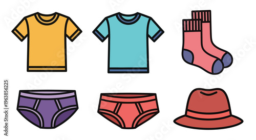 Colorful clothing and accessories on display.