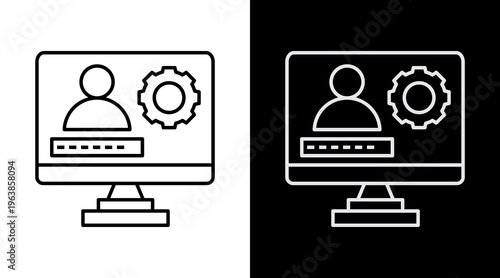 User Management White Icon Set Design