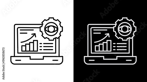 Monitoring White Icon Set Design