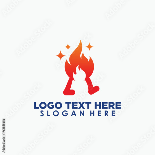 fire journey logo design concept, nature elements design