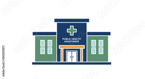 Public Health Assistance Building with Cross Symbol