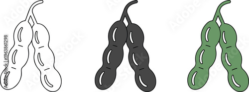 Set of minimalist safety pin icons in outline silhouette and colorful blue flat vector styles for tailoring design.