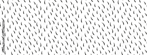 Thin curved brush strokes scattered. Abstract minimal doodle texture with black wavy line pattern. Seamless pattern with black sharp curved elements on white background.