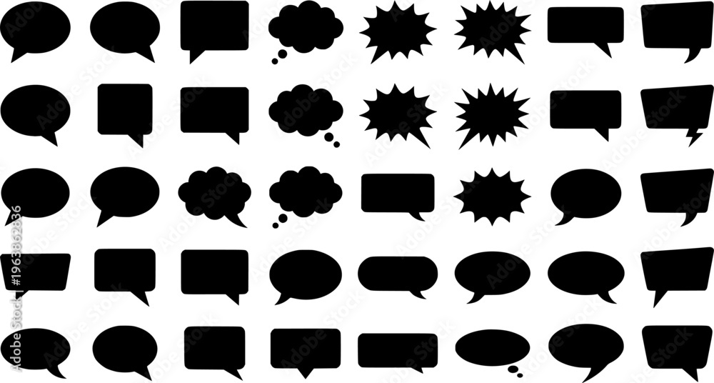 Fototapeta premium Set of comic speech bubbles. Cartoon vector illustration 
