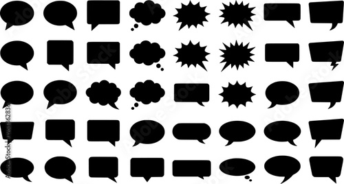 Set of comic speech bubbles. Cartoon vector illustration
