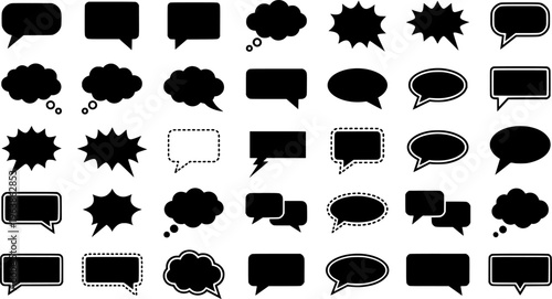 Set of comic speech bubbles. Cartoon vector illustration

