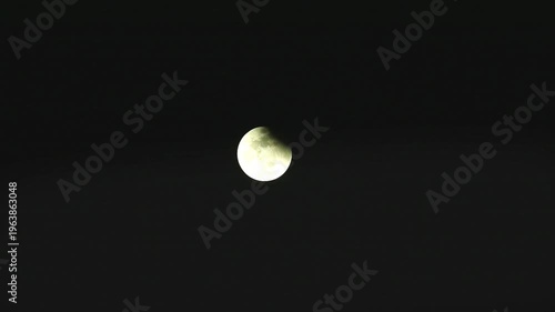 Beautiful Gibbous Moon Illuminating a Clear Night Sky with Subtle Clouds in the Background