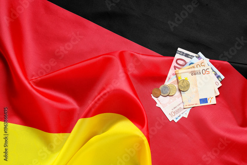 Money on flag of Germany, t...