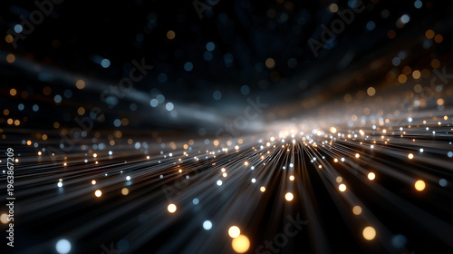 Illuminating Pathways of Light: A mesmerizing panorama of light beams, gracefully radiating from a central point, evokes a sense of journey and discovery through an endless universe. 