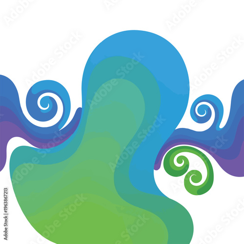 Colorful Illustration of an Octopus Tentacle.