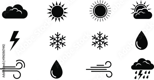 Weather icons for forecasting and climate symbols