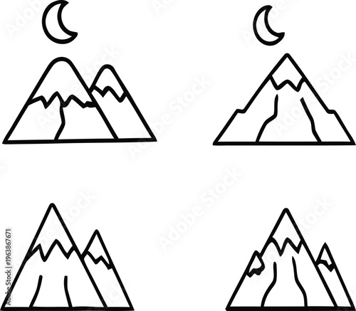 Hajj pilgrimage journey to arafat mountain under crescent moon