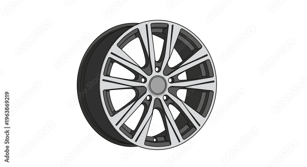 Obraz premium flat vector simple rims cars illustration