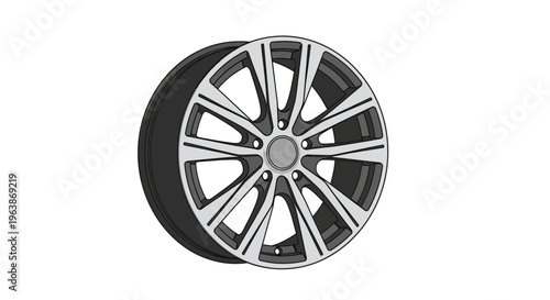 flat vector simple rims cars illustration