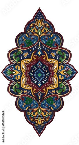 Colorful Mandala Design with Intricate Patterns.