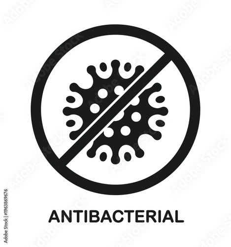 antibacterial and antiviral defense, germs and microbe icon, vector illustration for health protection, hygiene awareness, disease prevention, and medical safety concepts.
