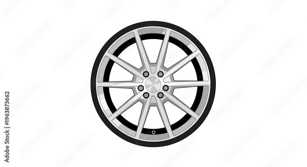 Obraz premium car wheel isolated on white