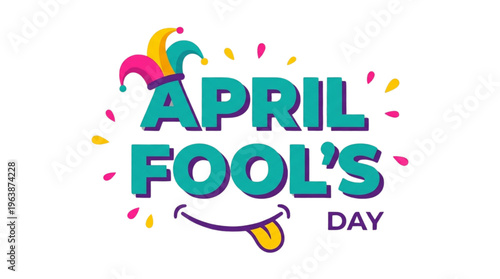 April Fool's Day Playful Jester Hat Graphic for Humorous Social Media Marketing and Festive Holiday Promotions