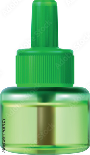 green bottle isolated on white