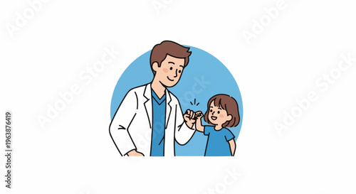 A doctor and child share a fist bump, symbolizing care and connection