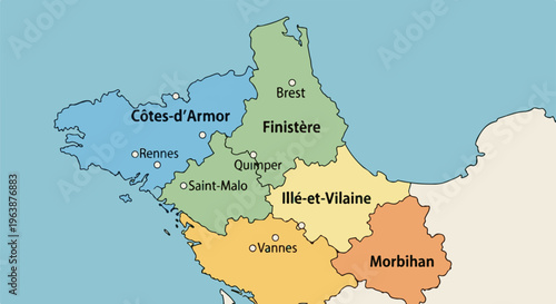 A colorful map displays the administrative regions of a French province