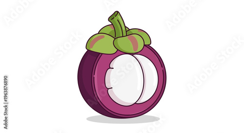 ripe mangosteen fruit halves
