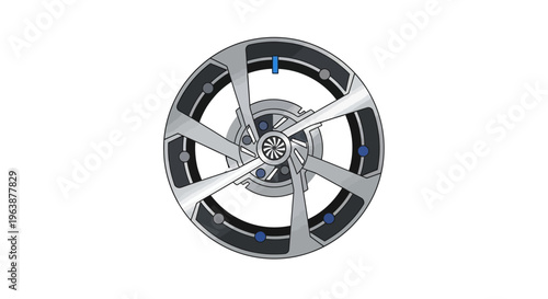 3D car rim design vector