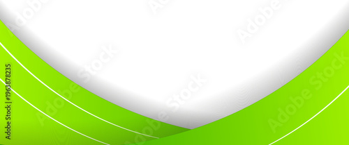 Abstract Vibrant Lime Green Gradient Background with Soft Dynamic Curves and White Copy Space Backdrop, Modern Minimalist Header Design for Eco-Friendly Banners and Corporate Presentations