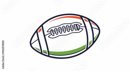 A minimalist illustration of a football with laces