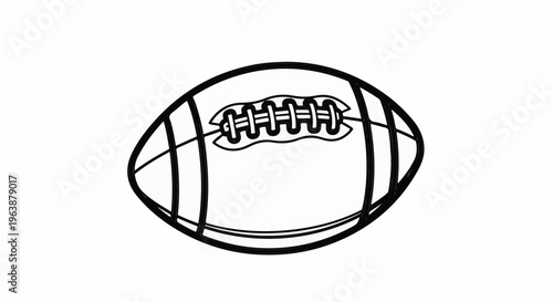 A simple black and white outline drawing of a football