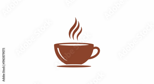 A simple brown coffee cup with steam rising from the beverage