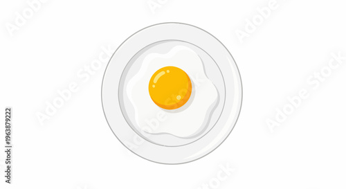 A simple illustration of a single fried egg on a white plate (1)