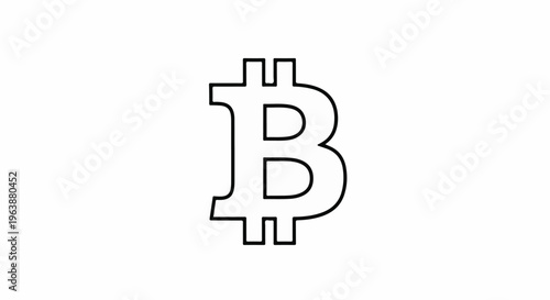 Black outline of the Bitcoin symbol on a white background