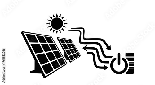 Solar panels converting sunlight into electrical energy efficiently.