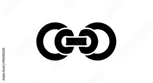 A simple black chain link icon on a white background.