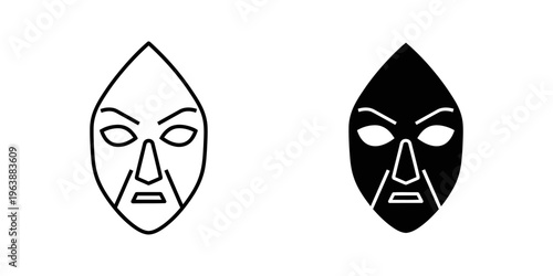 traditional japanese noh theater mask set angry and neutral expressions flat design vector illustration
