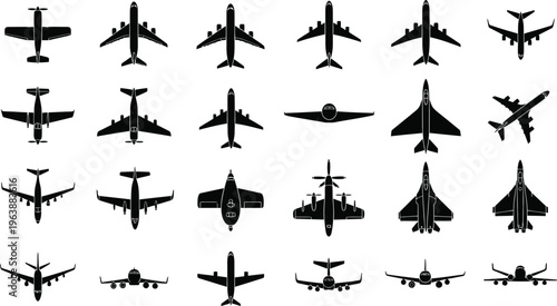 Collection of various aircraft silhouettes