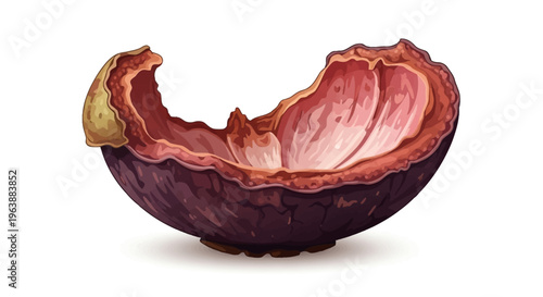 purple and brownish skin of mangosteen fruit