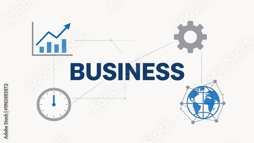 Business growth chart and icons