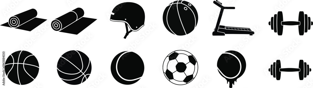 Obraz premium Collection of various sports equipment and balls