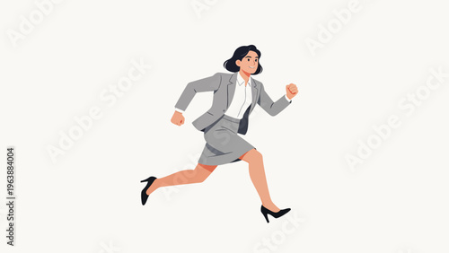 Businesswoman running in suit