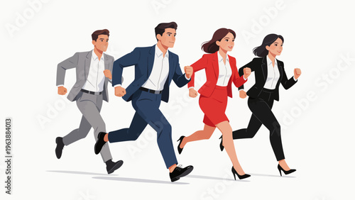 Business people running in suits