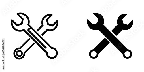 crossed wrenches tool icon flat design vector illustration