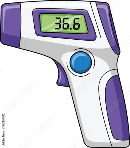 digital infrared thermometer, temperature measurement device, medical equipment, body temperature scanner, health monitoring, fever detection tool, contactless thermometer, healthcare technology