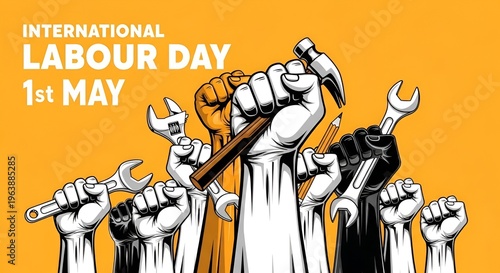 Happy Labor Day Fist Celebration