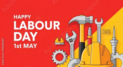 Red Hammer Sickle Labor Day