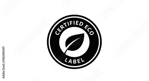 Certified eco label logo representing environmental sustainability and eco-friendly products.