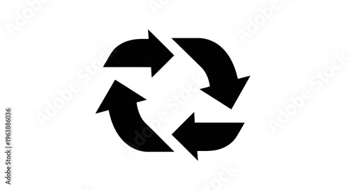 Recycling symbol representing the process of reusing materials and reducing waste.