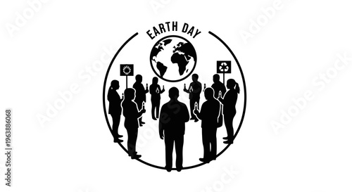 People coming together to celebrate earth day with a global unity theme.