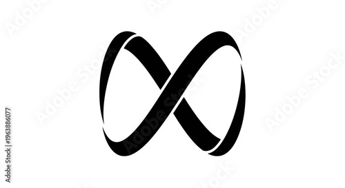 A simple black infinity symbol on a white background, representing eternity and endless possibilities.